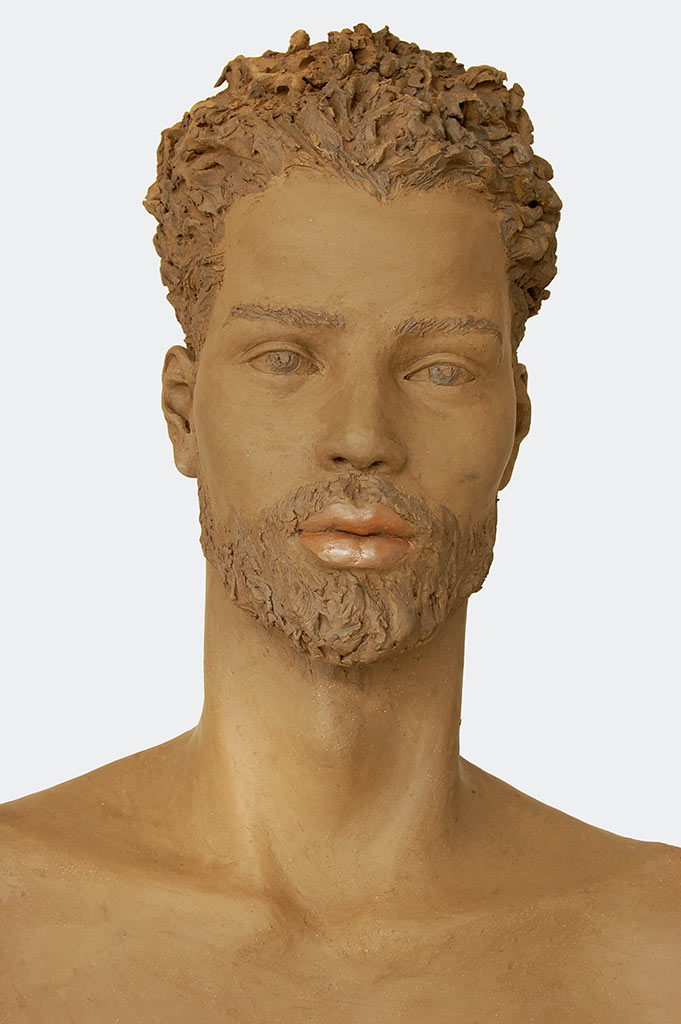 Ragazzo romano, Terrakotta engobiert, 57x45x27 cm, 2019